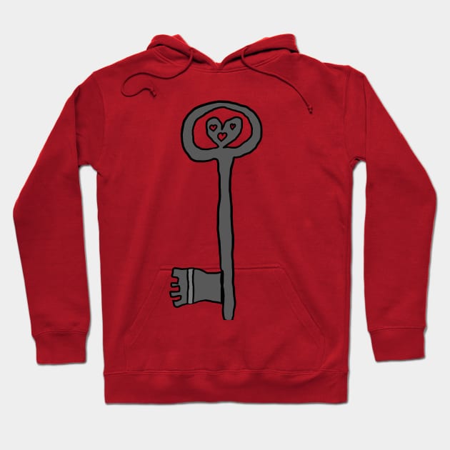 Key to my heart. A beautiful, cute key design that have hearts in the key hole. Hoodie by Blue Heart Design